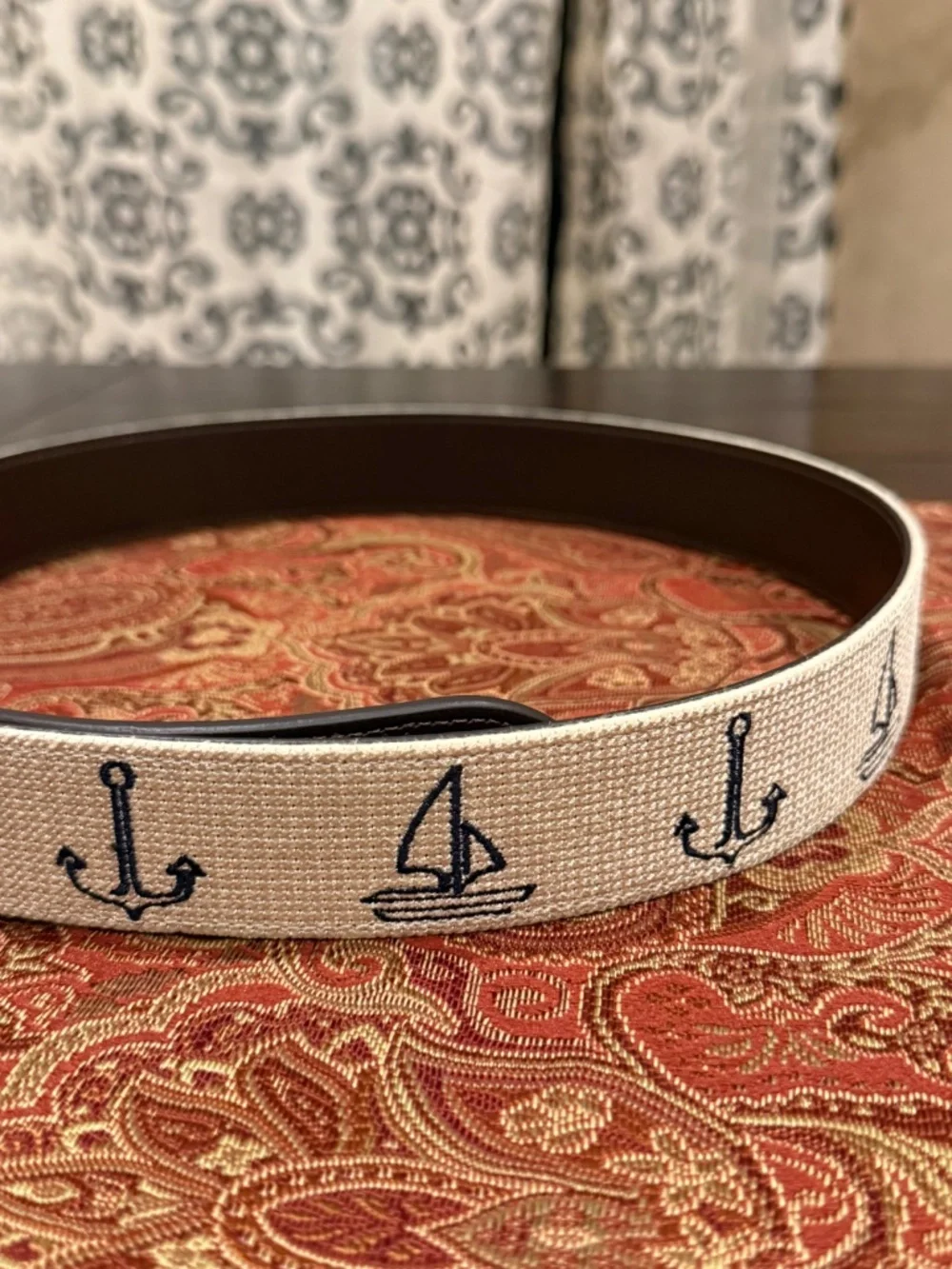 Penguin Men's Size 32 Khaki Boat & Anchor Belt MSRP $60